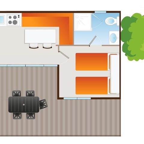 Mobile home 6 persons - Prestige 4/6 pers. 2 bedrooms.