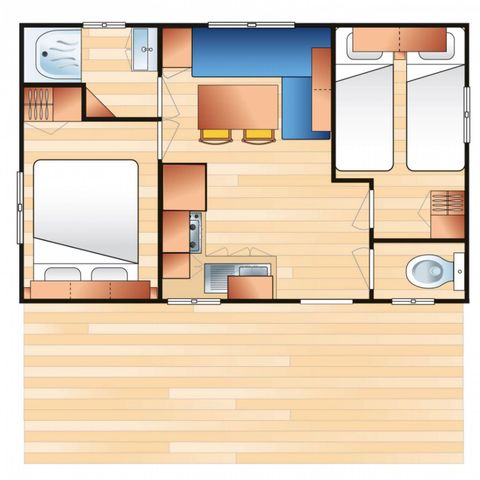 Stacaravan 4 personen - Confort Moon 4 pers. 2 sl.k.