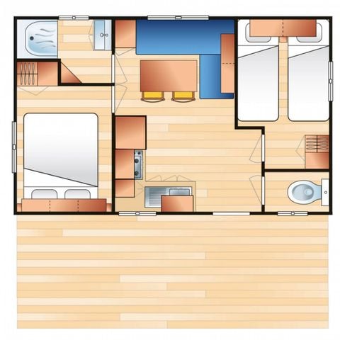 Mobile home 4 persons - Confort Moon 4 pers. 2 bdrms