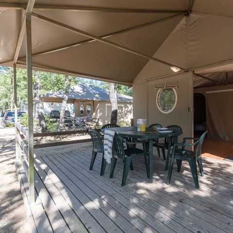 Tente en toile et en bois 4 personnes - Tente lodge 4 pers. 2 ch.