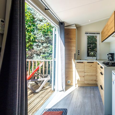 MOBILE HOME 2 people - Mobil-home Charme 20m² Confort (1bed - 2pers.) + Air conditioning + Terrace uncovered
