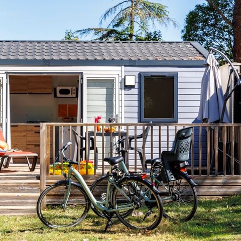 Stacaravan 2 personen - Charme 20m² Confort (1bed - 2pers.) + Airco + Terras niet overdekt