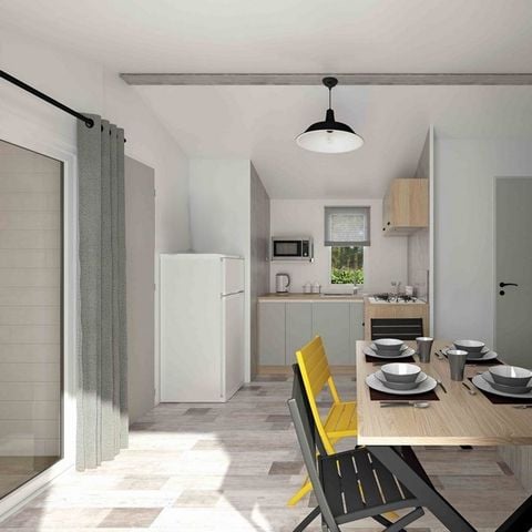 BUNGALOW 7 personnes - 30m² Confort (2ch - 5/7pers.) + Clim + Terrasse couverte - Dimanche