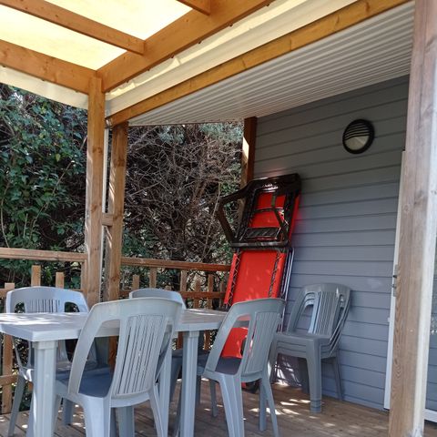 BUNGALOW 7 personnes - Family 32m² Premium (3ch - 7pers.) + Clim + LV + Terrasse couverte