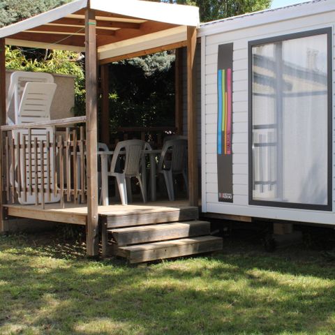 Mobile home 7 persons - Mobile-home Family 32m² Premium (3bed - 7pers.) + Air conditioning + LV + Covered terrace