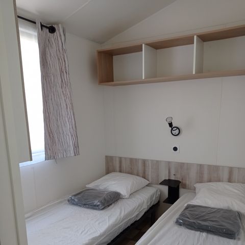 Mobile home 7 persons - Mobile-home Family 32m² Premium (3bed - 7pers.) + Air conditioning + LV + Covered terrace