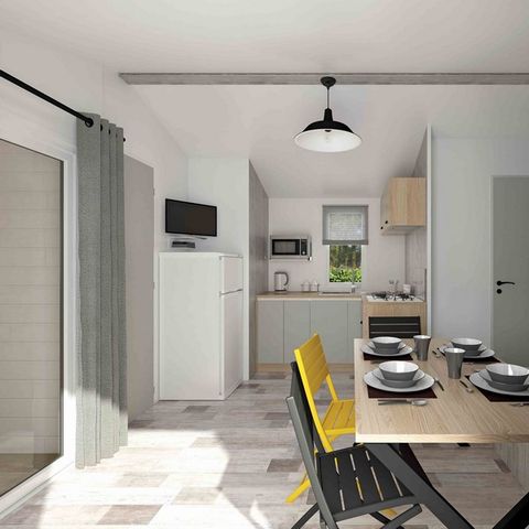 MOBILHOME 7 personas - Mobil-home Familiar 32m² Premium (3bed - 7pers.) + Aire acondicionado + BT + Terraza cubierta