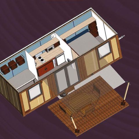 Canvas and wooden tent 4 persons - Mobilodge