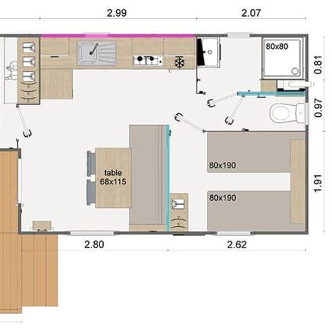 Mobile home 4 persons - Family