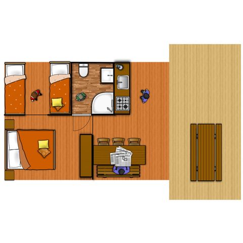 TIENDA DE LONA Y MADERA 6 personas - Tienda Maxi Safari Super Confort