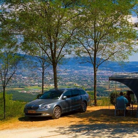 Kampeerplaats - Maxi Standplaats 80-100m² : auto + tent/caravan of camper + elektriciteit 1 pers.