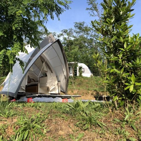 Kampeerplaats - Standplaats Exclusief 136-180m² : auto + tent/caravan of camper + elektriciteit 1 pers.