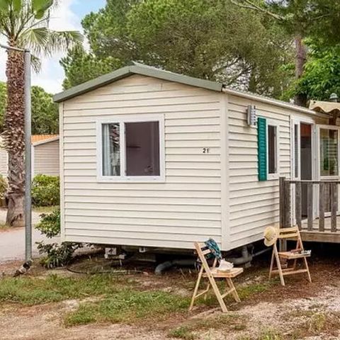 Mobilheim 7 Personen - Classic | 3 Schlafz. | 5/7 Pers. | Teilweise überdachte Terrasse | Klimaanlage