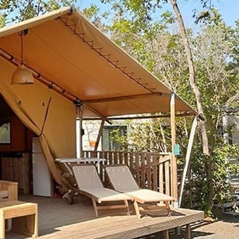 TENDA IN TELA E LEGNO 4 persone - Tenda Safari | 2 camere da letto | 4 persone | 1 bagno | Aria condizionata