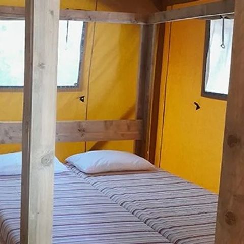 TIENDA DE LONA Y MADERA 4 personas - Tienda Safari | 2 Dormitorios | 4 Pers | 1 Baño | Aire acondicionado
