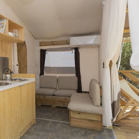 Canvas and wooden tent 5 persons - Hu glamp Smart