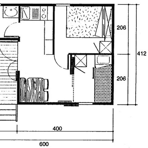 Chalet 4 personen - 2 kamers 2/4 personen