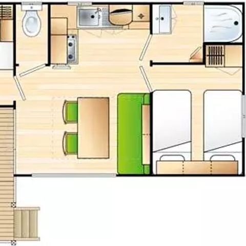 Mobilhome 6 personnes - 3 Pièces 4/6 Personnes