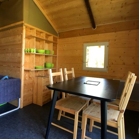 TIENDA DE LONA Y MADERA 6 personas - Cabane Hivernet Premium 3 bdrms con instalaciones sanitarias