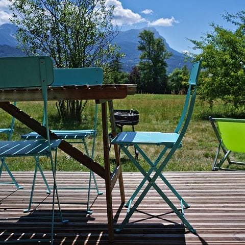 Safarizelt 6 Personen - Cabane Hivernet Premium 3 Zi. mit Sanitäranlagen