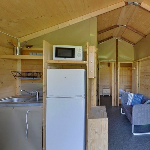TIENDA DE LONA Y MADERA 6 personas - Cabane Hivernet Premium 3 bdrms con instalaciones sanitarias