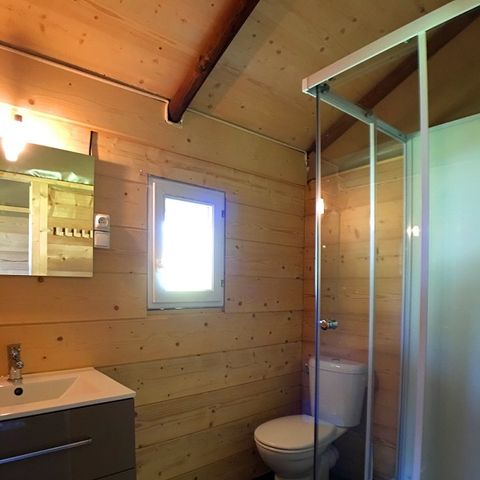 Tente en toile et en bois 6 personnes - Cabane Hivernet Premium 3 ch avec sanitaires