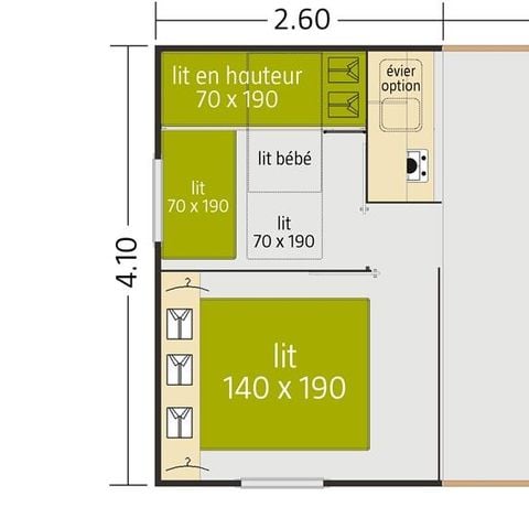 MOBILHOME 5 personas - Tithome Nature sin instalaciones sanitarias
