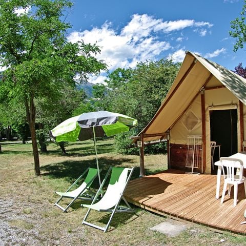 Tente en toile et en bois 4 personnes - Nature sans sanitaire