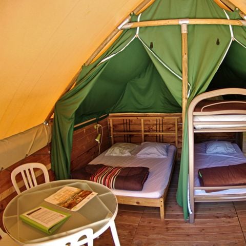 TIENDA DE LONA Y MADERA 4 personas - Naturaleza sin saneamiento