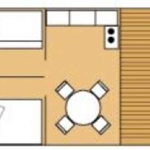 TIENDA DE LONA Y MADERA 4 personas - Naturaleza sin saneamiento