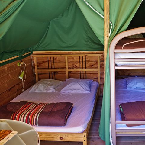 TIENDA DE LONA Y MADERA 4 personas - Naturaleza sin saneamiento
