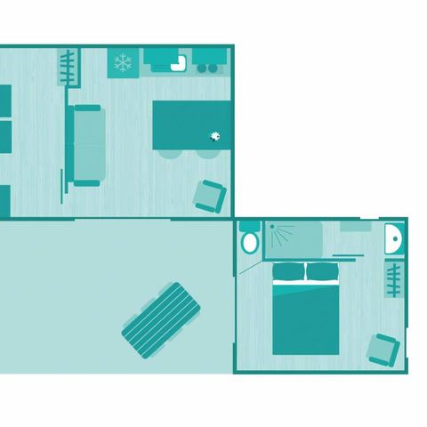 CASA MOBILE 5 persone - 5p 2bed 2bath Premium clim spa