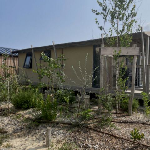 Canvas and wooden tent 5 persons - TENTE LODGE "DUNE" (ext. canvas) 2 bdrm. 4/5 pl.