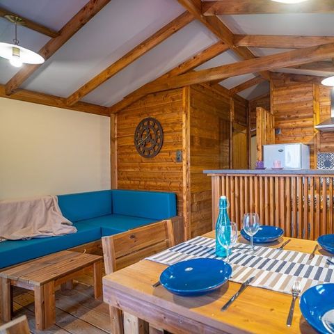 Canvas and wooden tent 5 persons - TENTE LODGE "DUNE" (ext. canvas) 2 bdrm. 4/5 pl.