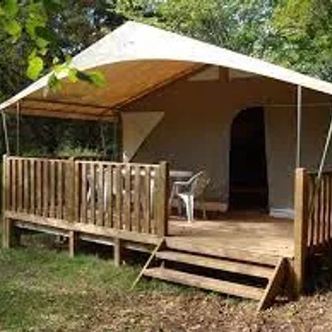 TIENDA DE LONA Y MADERA 4 personas - Carpa Canadá