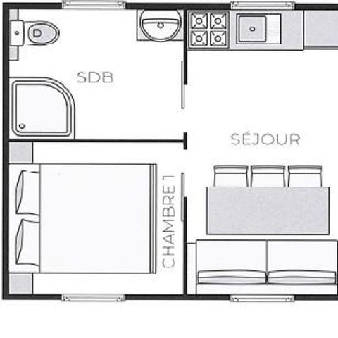 LODGE 4 Personen - Lodge Feroe 20m² (1 Schlafzimmer)
