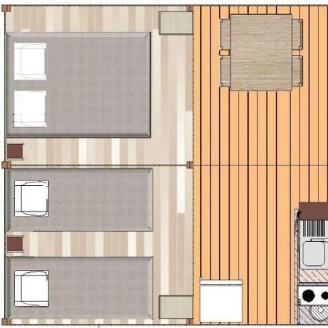 Canvas and wooden tent 5 persons - STANDARD LODGE (WITHOUT SANITARY FACILITIES)