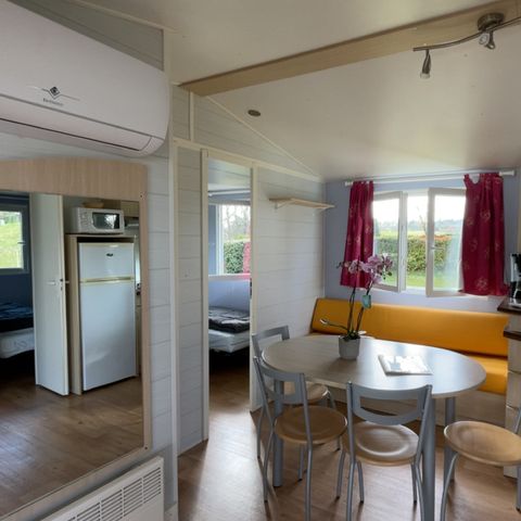 Mobilheim 6 Personen - Mobilheim Confort 33,5 m² 3 Zimmer + halbüberdachte Terrasse + Klimaanlage