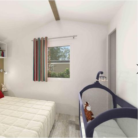 Stacaravan 4 personen - Comfort stacaravan 28m² - 2 kamers + overdekt terras + TV