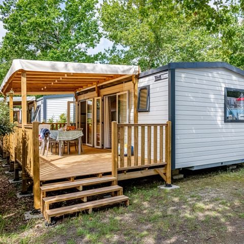 Mobilheim 6 personen - Mobilheim PREMIUM 33m² - 3 Schlafzimmer + Terrasse + TV + Geschirrspüler + Bettwäsche + Handtücher | 6 Personen