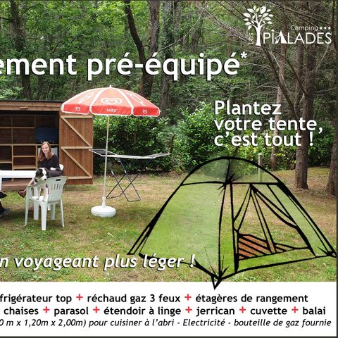 STAANPLAATS - Premium pakket: Vooringerichte staanplaats + 1 auto + tent, caravan of camper + elektriciteit