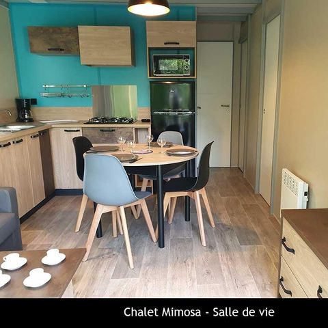 Chalet 4 personen - Mimosa - TV - 47 m² met overdekt terras - 2 slaapkamers