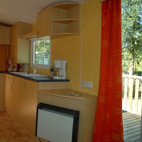 Mobilheim 5 personen - M8 - 35m² mit überdachter Terrasse / 2 Schlafzimmer