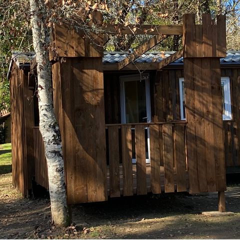 MOBILHOME 4 personnes - Mobil-home bois BABY avec CLIM - 26m² avec terrasse couverte / 2 chambres