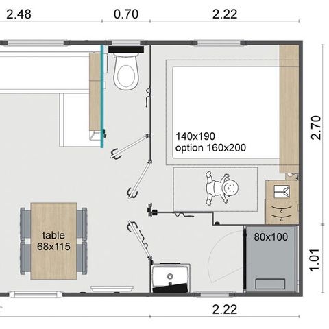 MOBILHOME 4 personnes - Rapidhome - 2 chambres - 29m²