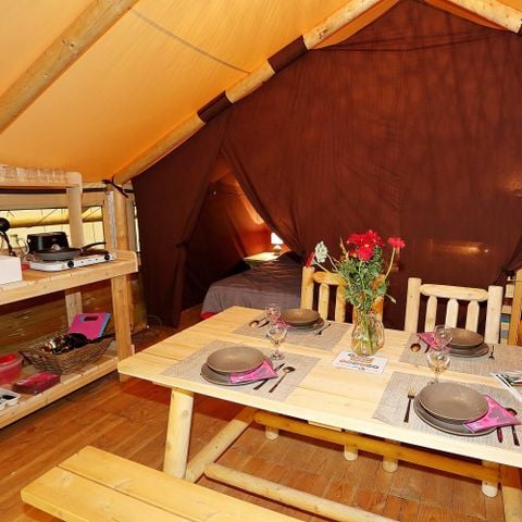 TENDA DA CAMPEGGIO 5 persone - Lodge Robinson - 2 camere da letto - 25 m2 (+10 m2 terrazza coperta) per 5 persone