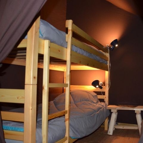 Zelt 5 Personen - Robinson Lodge - 2 Zimmer - 25 m2 (+überdachte Terrasse 10 m2) 5 Personen