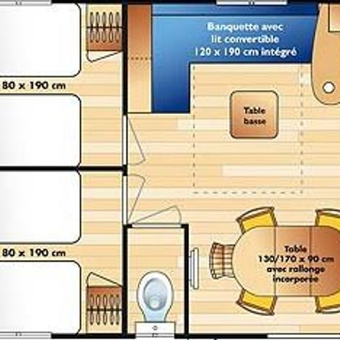 STACARAVAN 6 personen - Cordélia Standard de 32 m² (3 slaapkamers -6pers.)