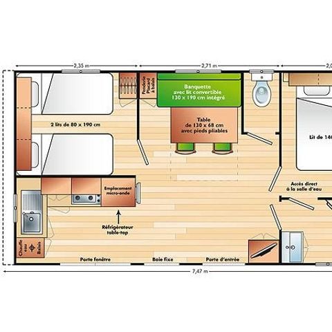 MOBILHOME 4 personnes - Super Mercure Standard 27 m² (2 ch.-4pers)