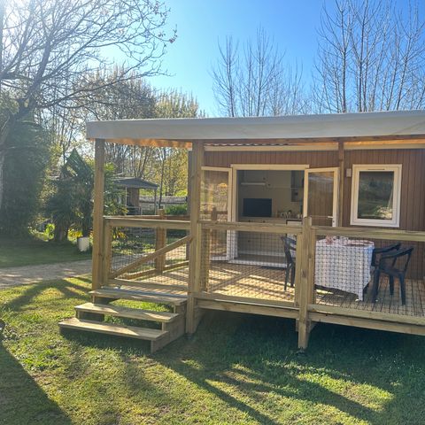 Mobilheim 2 personen - Mobilheim Confort Cahita 17,8m² (1Schlafzimmer) + überdachte Terrasse 13,5m²